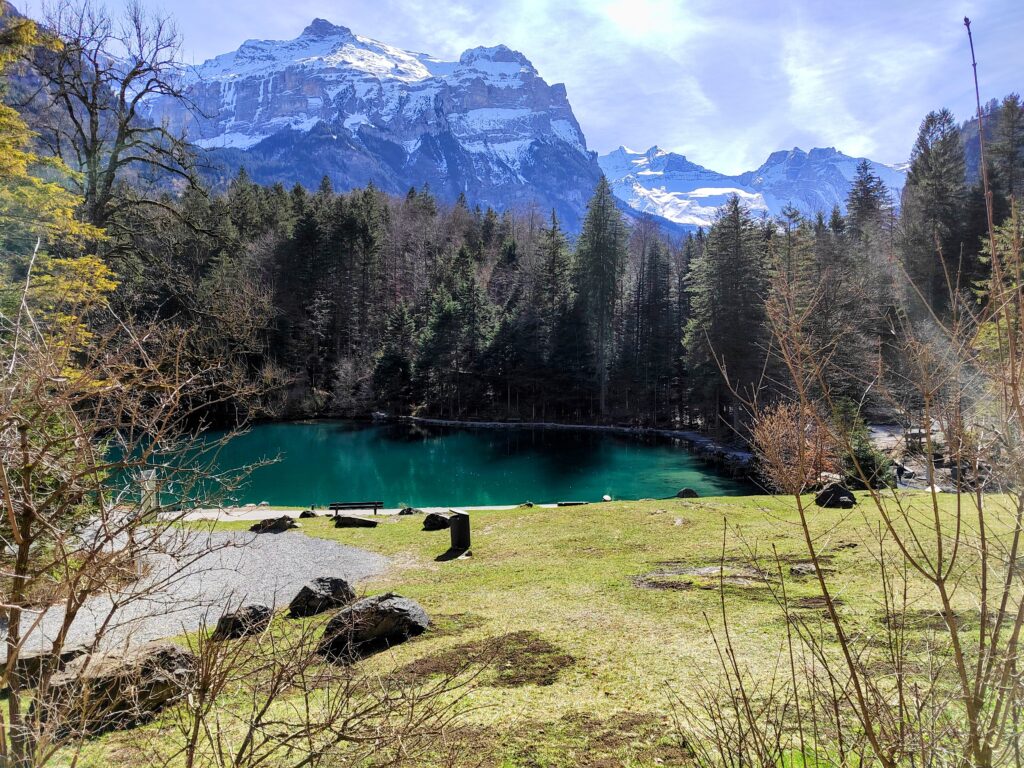 Lac Blausee Suisse vue chalet